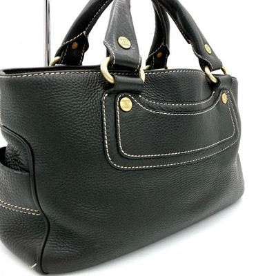 Celine Boogie Black Leather Gold Hardware Handbag Japan 0712319