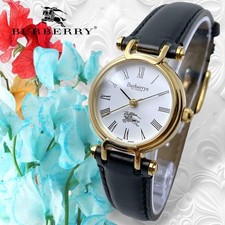 Burberry 870 Timepiece Watch Gold 3 Hand Quartz Roman Dial Genuine Vintage