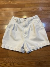 VTG 80 s LA Blues White High Waisted Pleated Cuffed Shorts 14 Women s Read