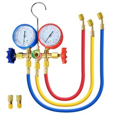 R410A R22 Manifold Dual Gauge Set AC A/C Color Hose Air Conditioner HVAC 60"