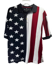 Cotton Traders Sport Men's Polo Shirt - Size: Medium - Color: US Flag Print