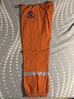 Supreme x Timberland Orange Reflective Casual Pants S Adjustable Waist Pockets