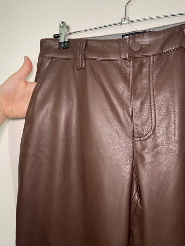 ASOS Design Brown Faux Leather Trousers in Size 10 - Picture 2 of 12