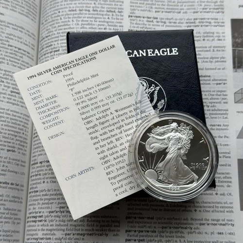 1994 American Silver Eagle Proof with Box & COA 🇺🇸