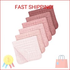 Looxii Muslin Burp Cloths Baby Girl 6 Pack - 20" x 10" - Ultra Soft Absorbent,