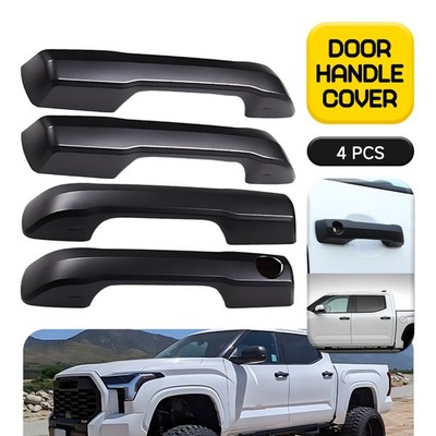 Matte Black Door Exterior Handle Covers Overlay Trim For Toyota Tundra 2022-2024