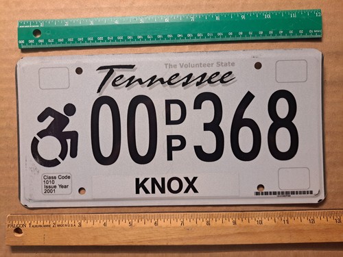 License Plate, Tennessee, Knox County, Handicap, 00 DP 368