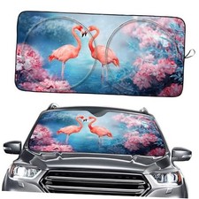 Front Window Sun Shade for SUV Fantasy Flamingos - Windshield Sun Shade
