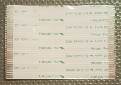 SUMITOMO AWM21147 80C 60V VW-1 -F- Flat Cable 40 Pins 60mm x 40 mm - Imagen 2 de 5