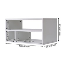 Desktop Printer Stand with Drawer Shelves 1/2Tier Wooden Shelf for Office & Home