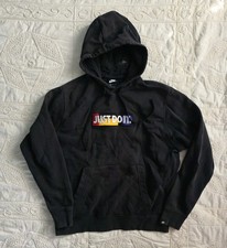 Large Nike Just Do It Box Logo Pullover Hoodie Black Red Yellow Blue