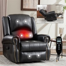 Massage Swivel Rocker Recliner Chair w/ Vibration Massage Heat Ergonomic Lounge