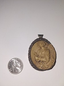 Victorian Carved Cherub Lava Cameo (To Restore) Unique.