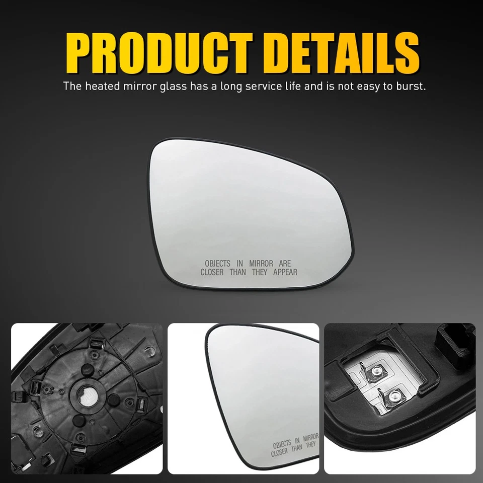 Переднее правое зеркало со стеклом с подогревом подходит для Toyota RAV4 4Runner/16-21 Tacoma 2013-2018 годов выпуска - Изображение 3 из 4