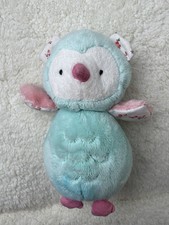 Carter's Plush Owl baby lovey No. 60107 aqua Pink Floral Wings toy Girl, 8"