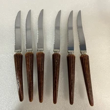 Sheffield Faux Antler Handle Kitchen Set of 6 Serrated Steak Knives KitchenGnu