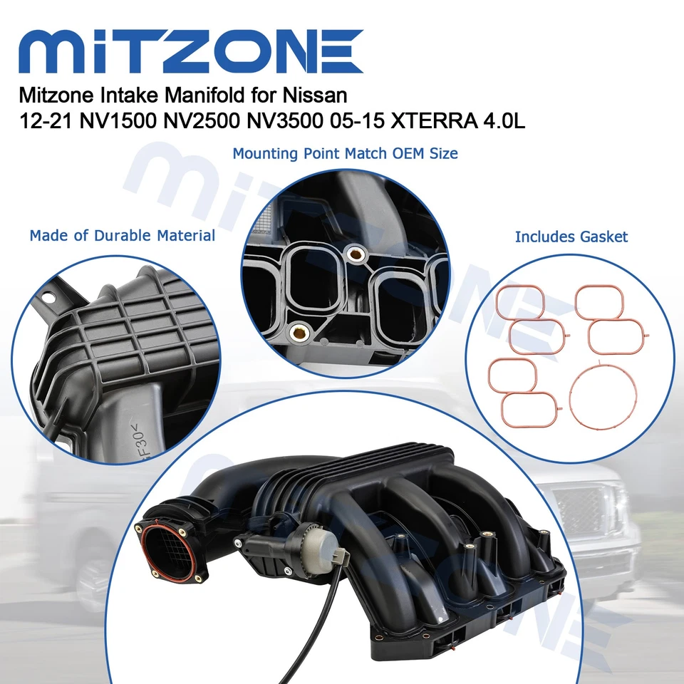 Mitzone Intake Manifold for Nissan 12-21 NV1500 NV2500 NV3500 05-15 XTERRA 4.0L - Image 4 of 4