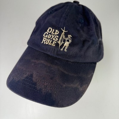 Anvil Hat Baseball Cap Men's Adjustable Navy Blue Faded ''OLD GUYS RULE'' Cotton
