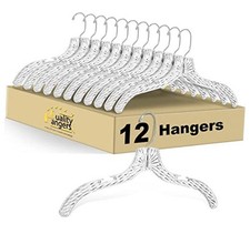 Quality Clear Plastic Hangers 12 Pack - Crystal - Suit Hangers - 12 Pack