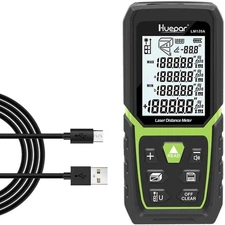Huepar Laser Distance Meter 393Ft with Li-ion Battery & Electric Black, Green 