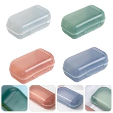 4Pcs Portable Plastic Outdoor Travel Soap Box Soap Bar Holder Container Case