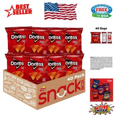 Bold Nacho Cheese Tortilla Chips - 40 Individual 1oz Bags for Fun Snacking