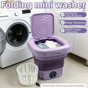 Petit lave-linge pliant portable adapté pour laver les chaussettes et les sous-vêtements
