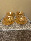 Vintage Anchor Hocking Fire-King Peach Lustre bowls and saucers