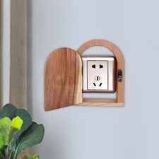 Electrical Outlet Cover Wooden Dustproof Plug Outlet Box Socket Cover for