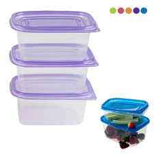 3 Sandwich Container Lunch Box Snack Microwave Bread Holder Storage