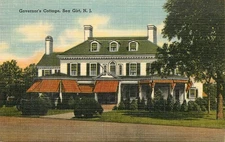 Governor's Cottage Sea Girt NJ Linen Postcard by Tichnor Bros