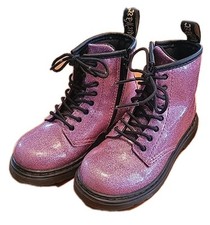 Dr Martens 1460 Cosmic Glitter Black Patent Leather Boots TODDLERS US 10 NEW