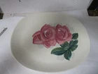 VINTAGE RED WING POTTERY HAND PAINTED LEXINGTON ROSE PATTERN PLATTER 13-1/4 x11