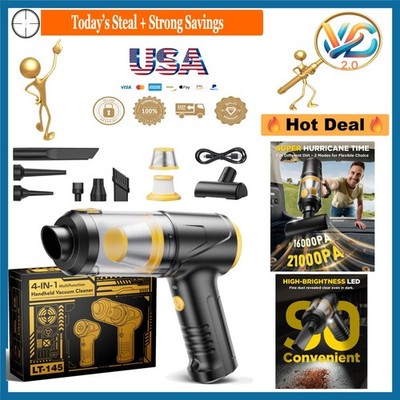 Hurricane-Force 21KPa Cordless Handheld Vacuum 4-in-1 Car & Home Cleaner