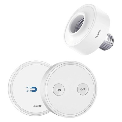 LoraTap Wireless Remote Control E26 Light Socket with 1 + 1 