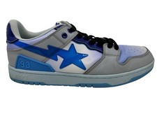 A Bathing Ape Bape SK8 Sta Blue White Grey Leather Trainers Men?s UK 10 / EU 44