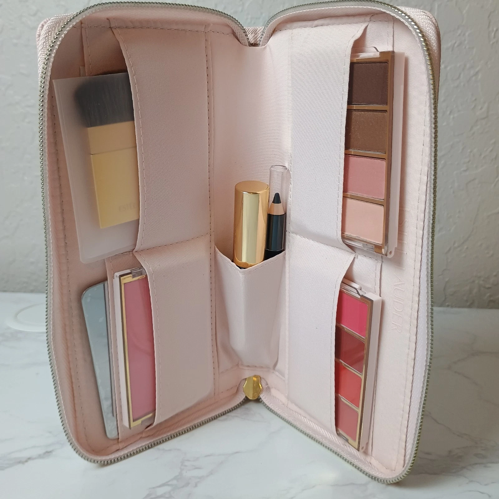 Estee Lauder Travel In Color Makeup Kit With Zip Case Pink Cosmetic Wallet
Opens in a new window or