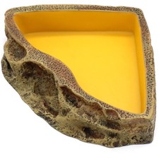 Reptile Feeder Resin Bowl Amphibian Reptile Bowl for Lizard Gecko Bearded Dra...