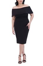 EUC Vince Camuto Black Ruched Popover Cocktail Dress 18W