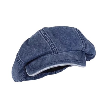 Damen Jeans Baskenmütze, Ideal für Ausflüge, Autofahrten, Wanderungen Und