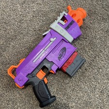 NERF Fortnite SMG-E Blaster Motorized Toy Purple Dart Gun Clip Magazine WORKS