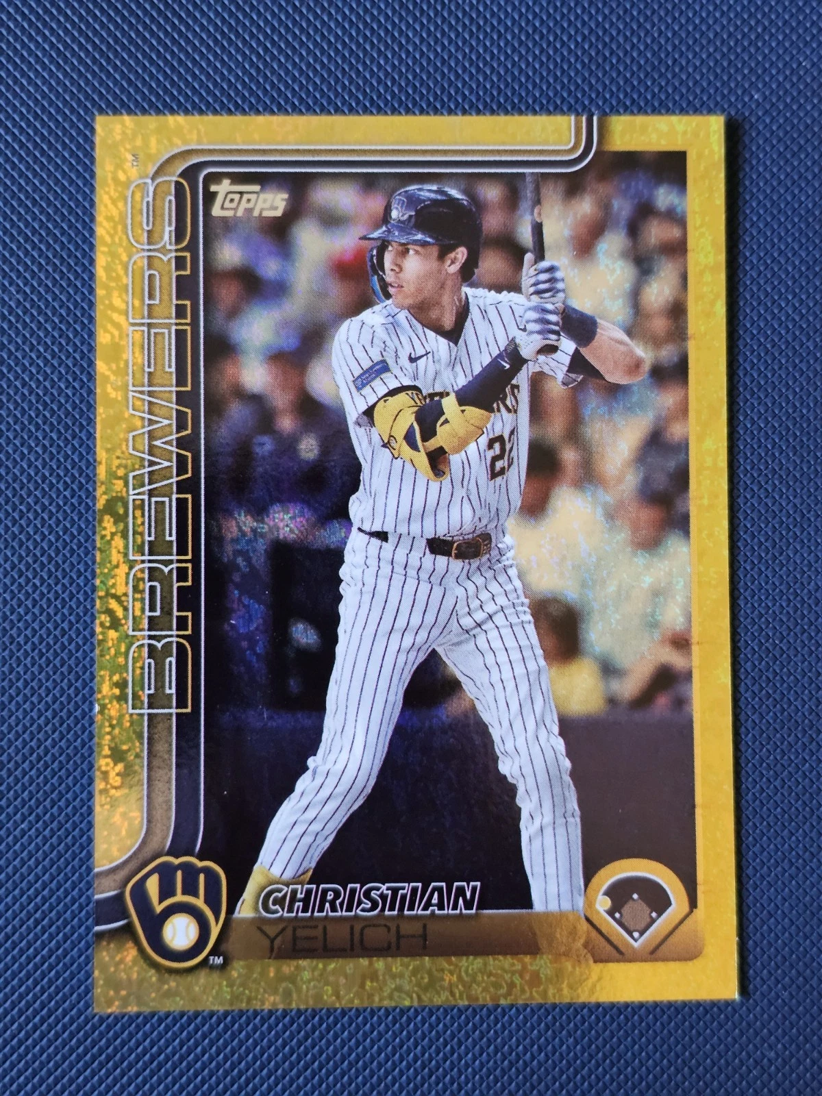 2025 Topps Series 2 #49 Christian Yelich GOLD HOLO FOIL 42/50