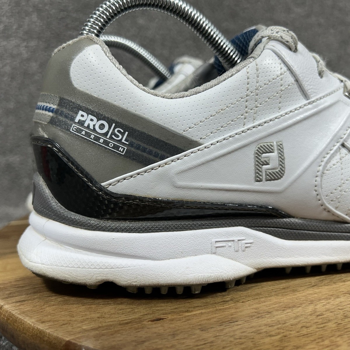 FootJoy Pro SL Carbon Mens White Grey Spikeless Leather Golf Shoes NEW RELEASE: FootJoy Pro SL and Pro SL Carbon | MyGolfSpy main image 2