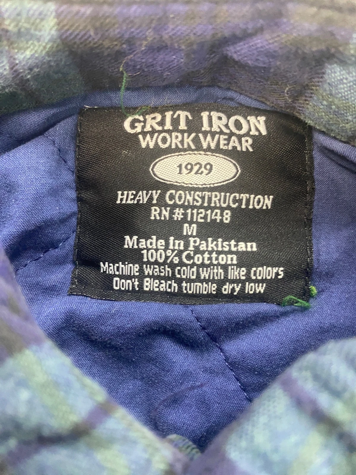 Grit Iron Workwear Jacket Men Medium Tartan Plaid Fleece Flannel Shacket NWT image 3