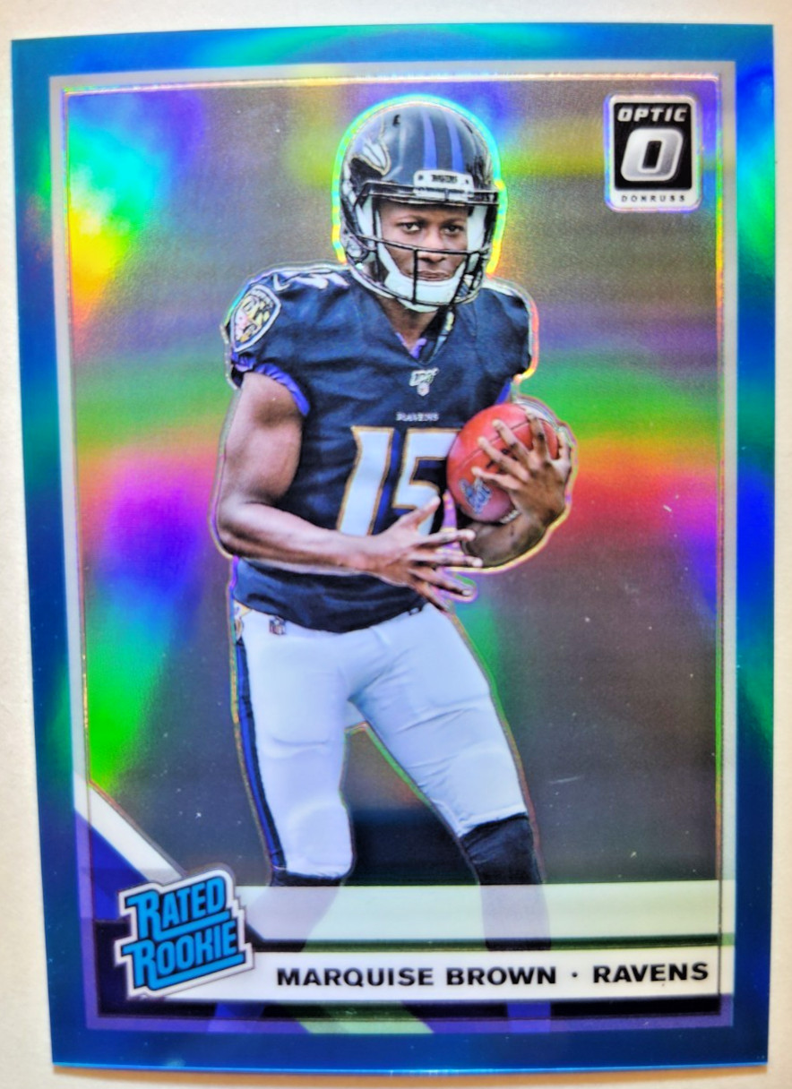 2019 Donruss Optic Rated Rookie Marquise Brown Aqua Prizm /299 Ravens Chiefs