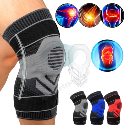 Knee Brace Compression Sleeve Support with Gel Pad Side Stabilizers Patella Wrap - Picture 1 of 57