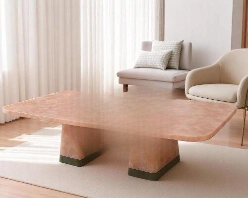 Rose Quartz Agate Table | Natural Semi-Precious Stone Table | Unique Gemstone - Picture 4 of 11
