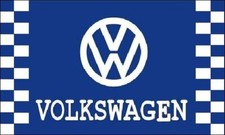 Volkswagen Blue Checkered Racing 3x5 Ft Banner Flag Car Show Garage Workshop