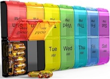 Extra Large Pill Organizer 2 Times a Day, Weekly XL AM PM Pill Case, 7 Day Pill