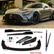 Front/Rear Bumper Lip Splitter +Strut Rods&Side Skirts For Mercedez-Benz AMG GT